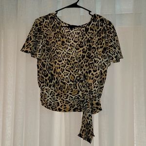 OLM Cheetah Print Dressy Shirt